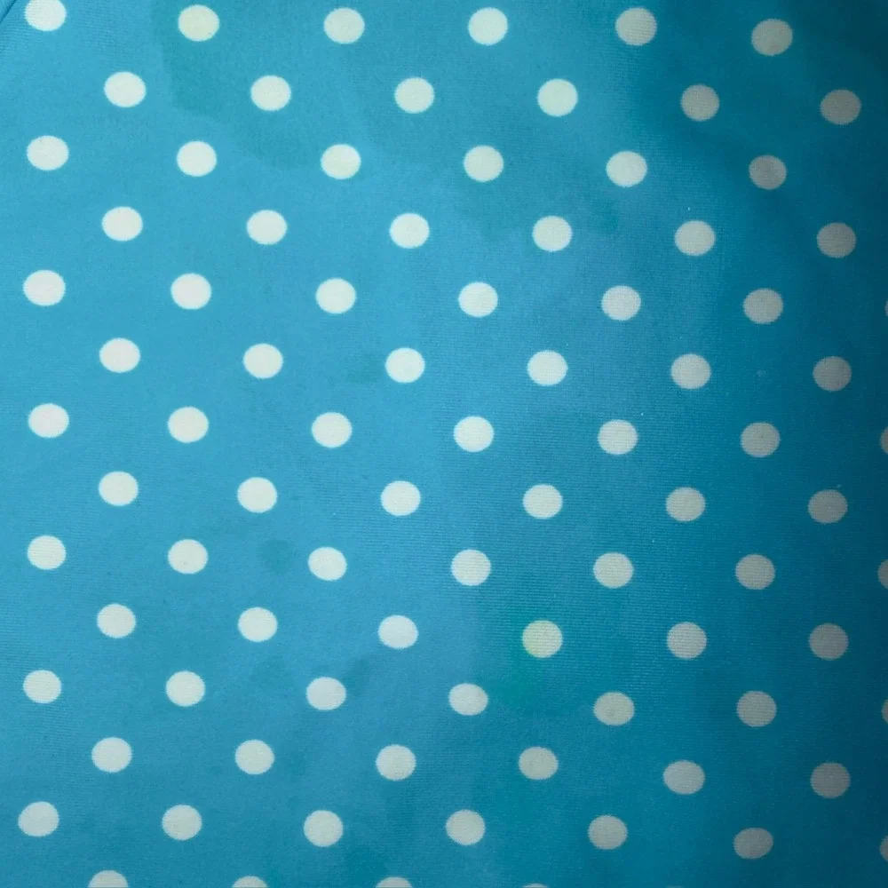 Ruffle Butts Baby Girls Blue‎ Polka Dot Rash Guard Swim Top 18-24 Months
